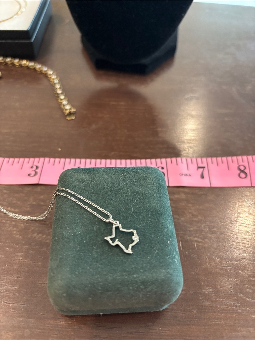Silver plated TX charm necklace